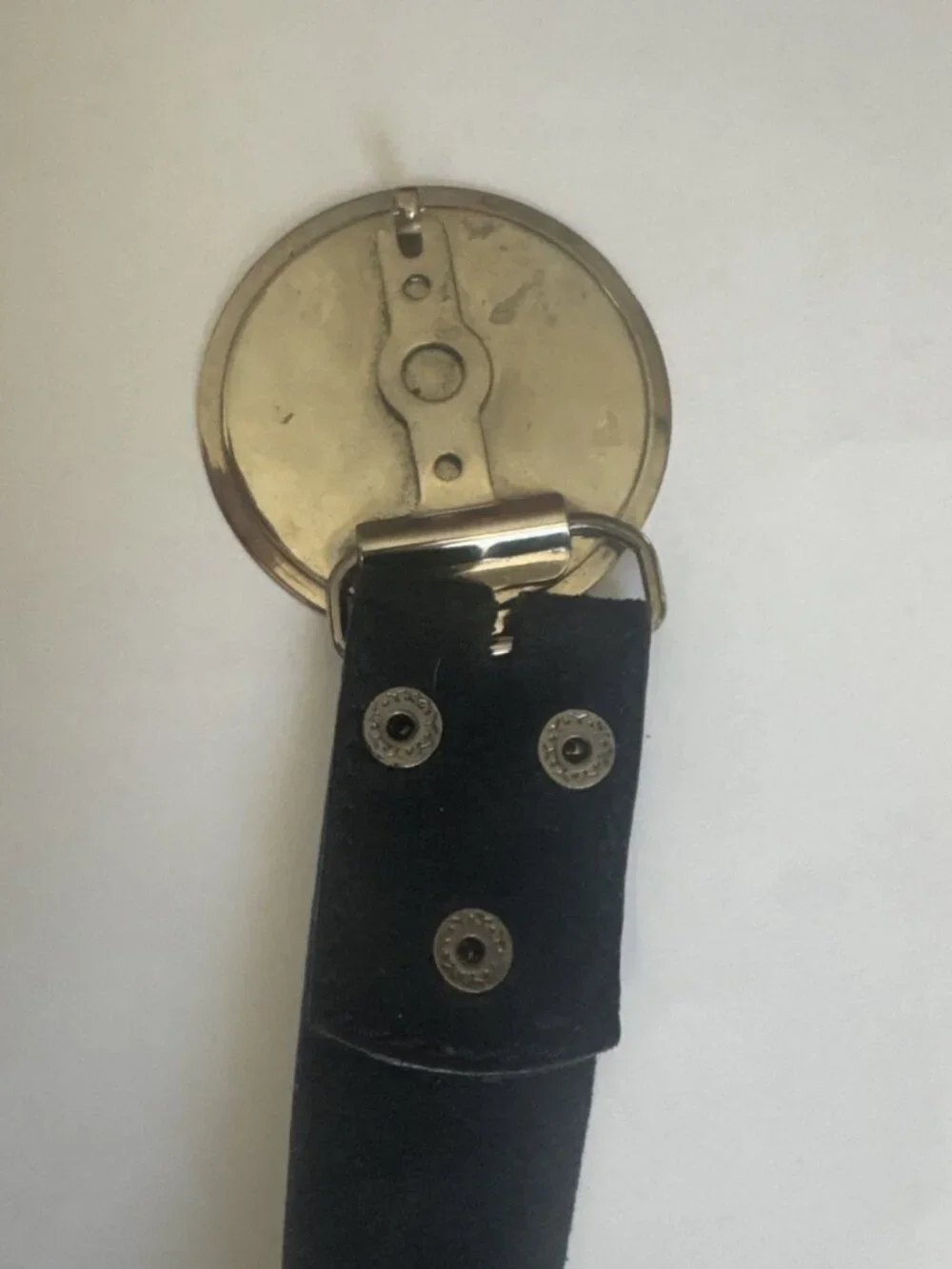 Yik Fung Vintage Y2K Black Suede Buckle Belt
